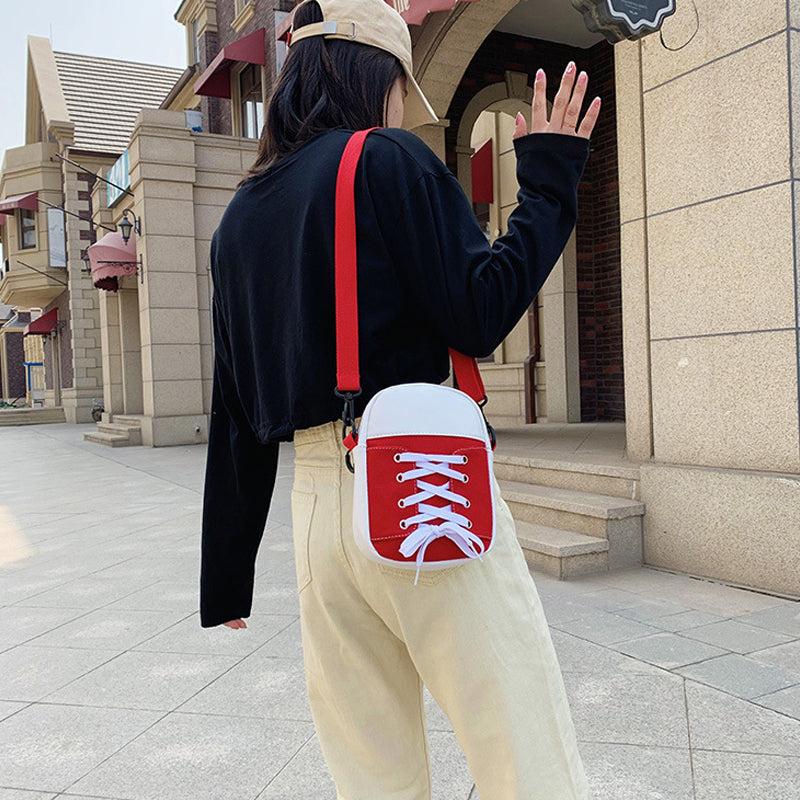 Getäfelte Umhängetasche aus Segeltuch