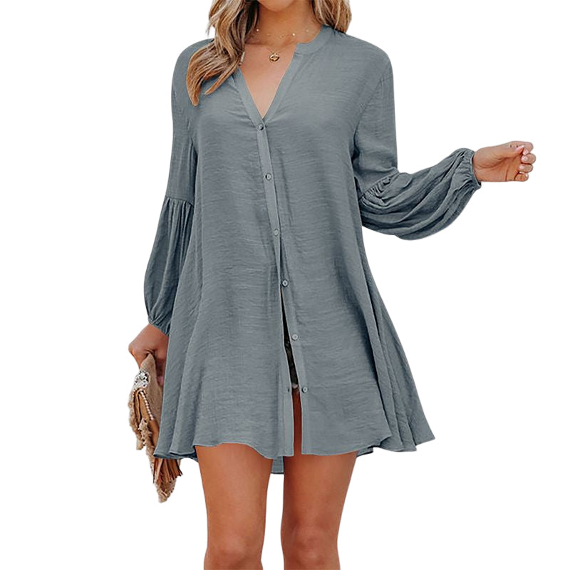 Einfarbiges T-Shirt mit Knöpfen