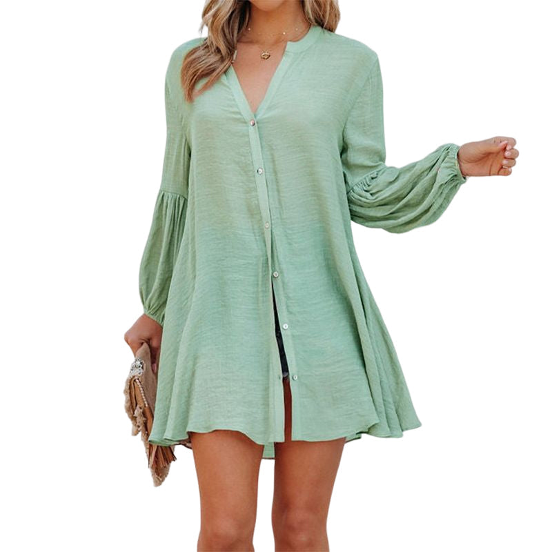 Einfarbiges T-Shirt mit Knöpfen