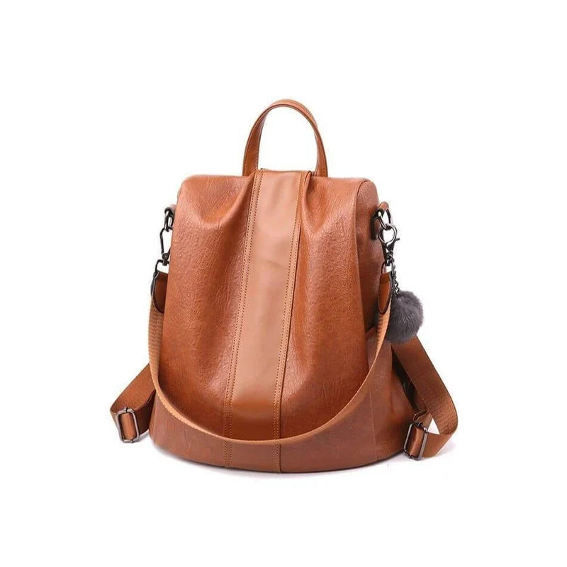 Diebstahlsicherer Lederrucksack für Damen