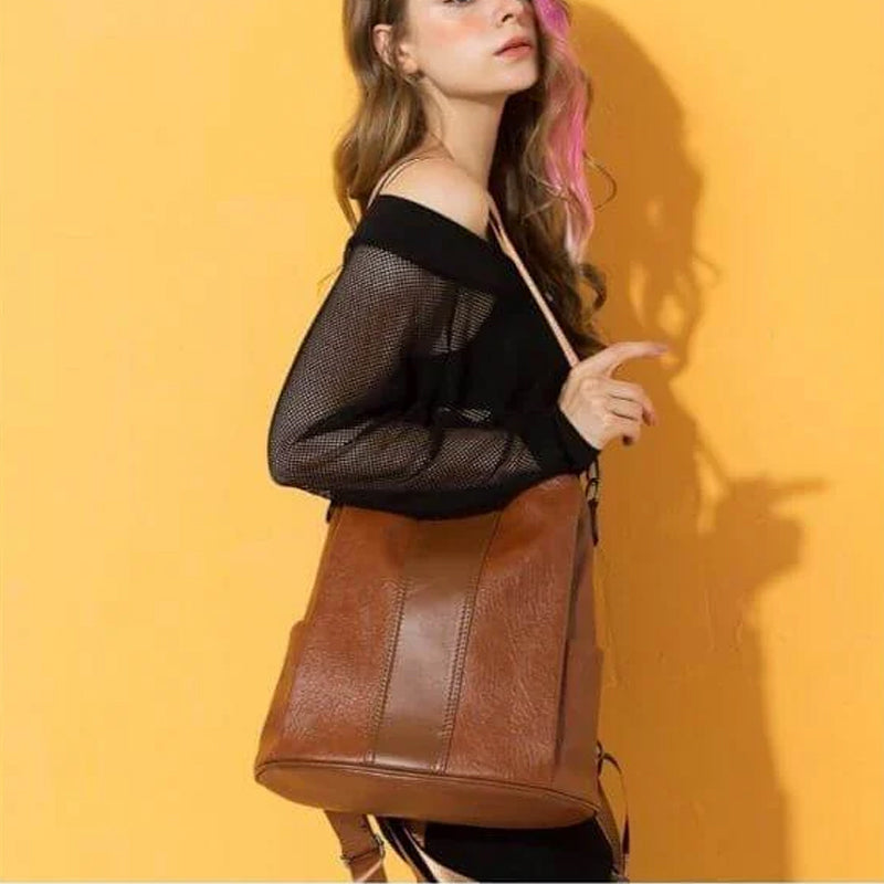 Diebstahlsicherer Lederrucksack für Damen
