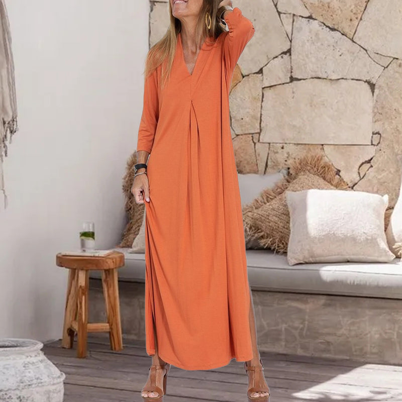 Elegantes, bequemes Kleid mit V-Ausschnitt