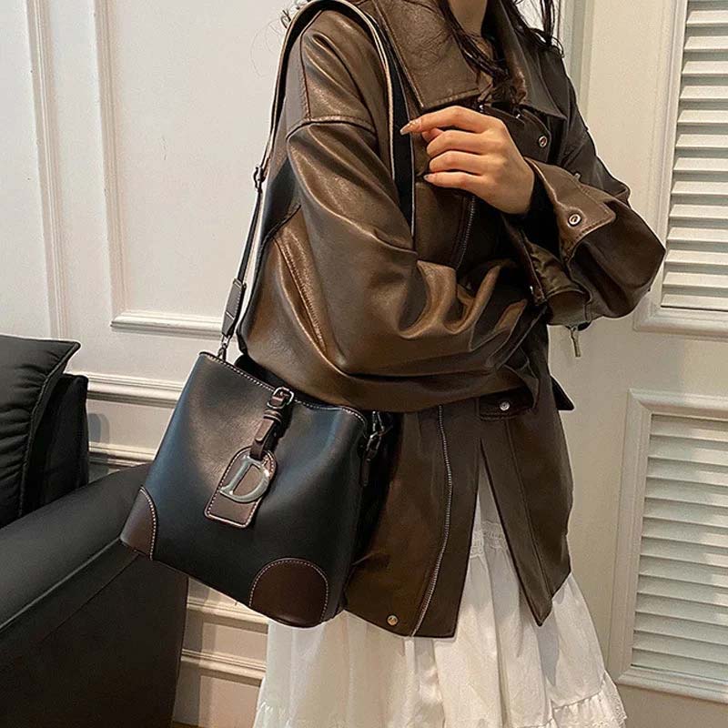 Nischen-Umhängetasche aus PU-Leder für Damen👜