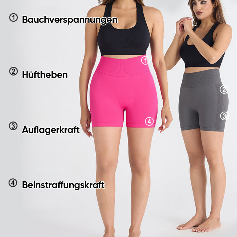 Nahtlose Sport-Yoga Hose Mit Hoher Taille, Pfirsichfarbene Fitnesshose