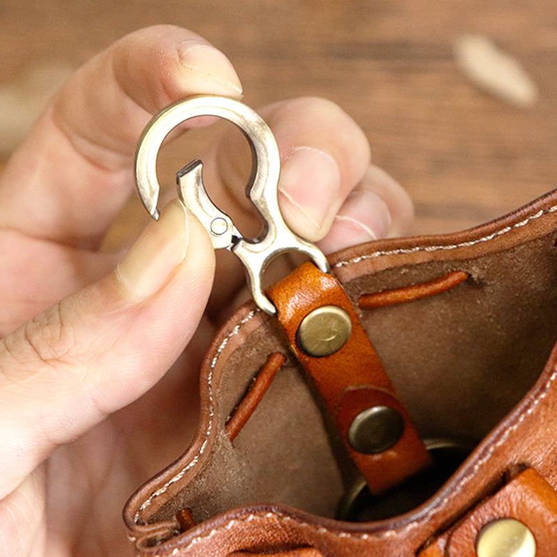 Handgefertigte Retro-Aufbewahrungstasche aus Leder