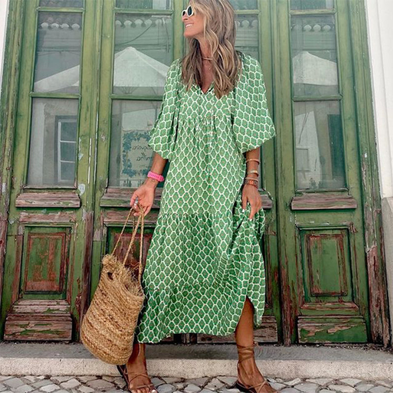 Strandkleid Mit Puffärmeln