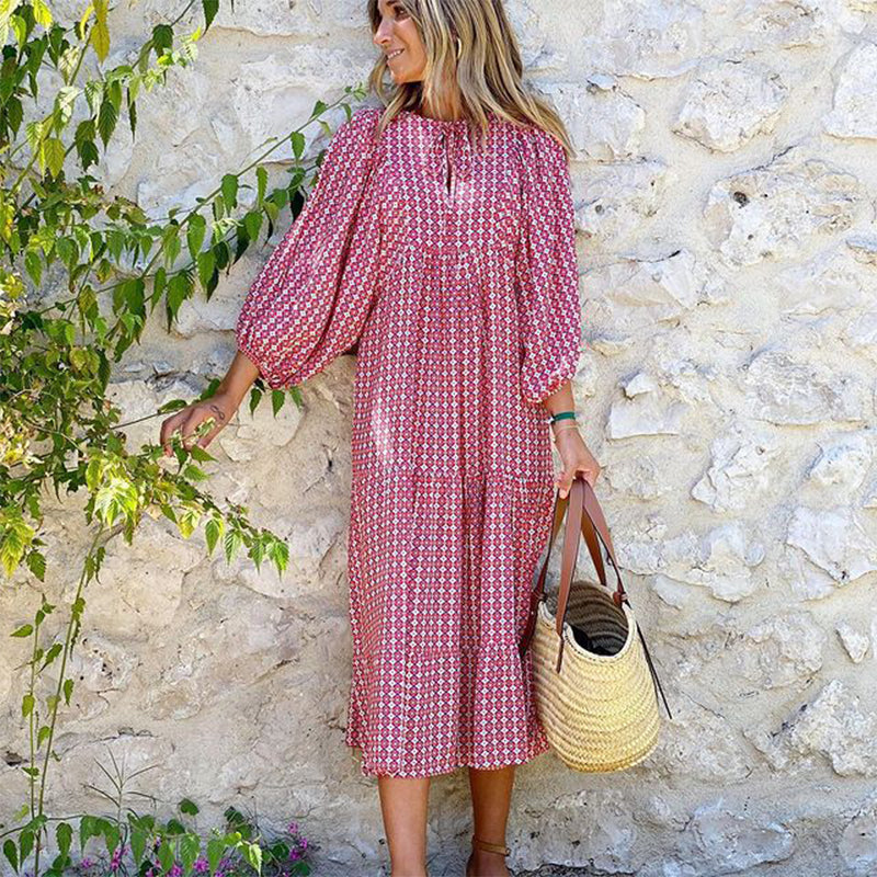 Strandkleid Mit Puffärmeln