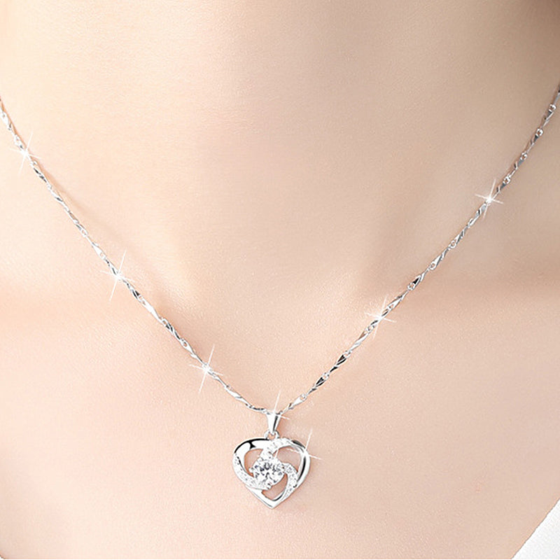 Herzförmige Diamant-Halskette