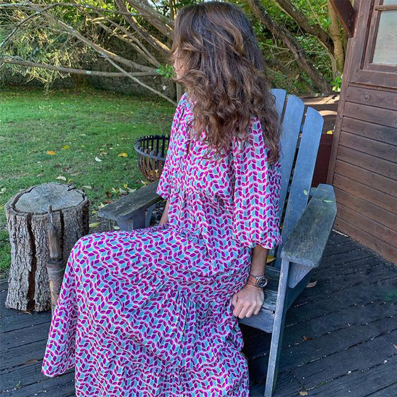 Strandkleid Mit Puffärmeln