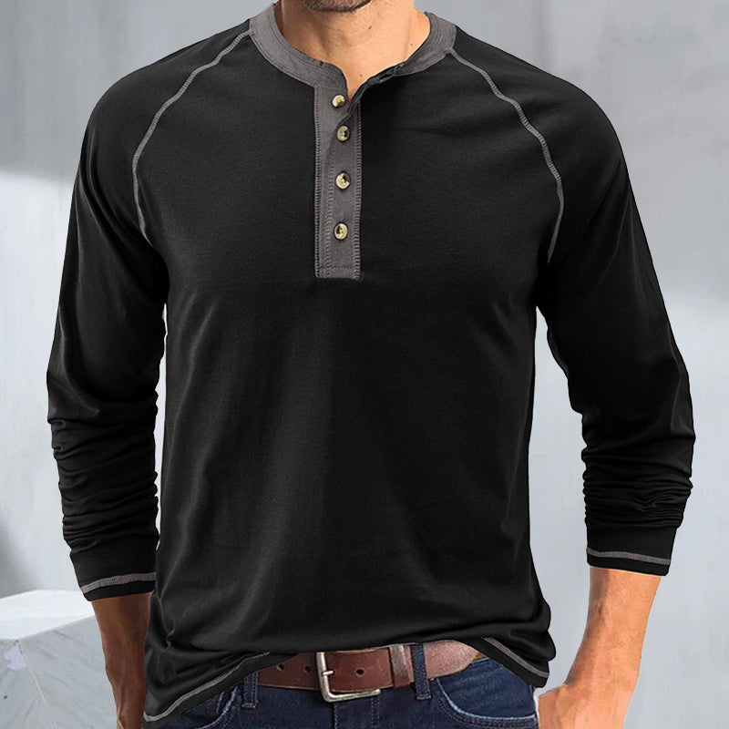 Langärmeliges Sportssweatshirt mit Brustknopfe Langarmpolo