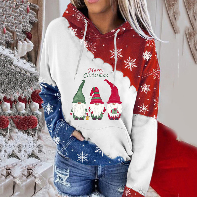 Lässiger Hoodie mit Weihnachtsmotiv