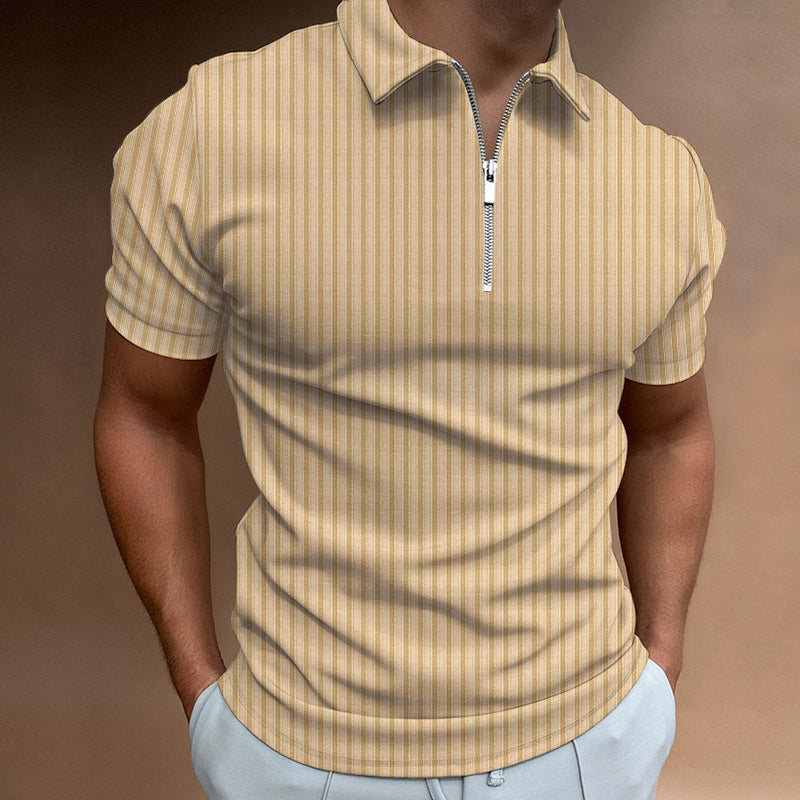 Gestreiftes Polo-T-Shirt mit Reißverschluss