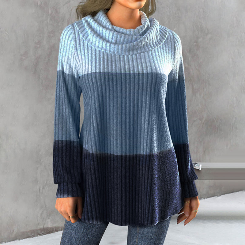 Lockerer Pullover mit Farbeblock-Print