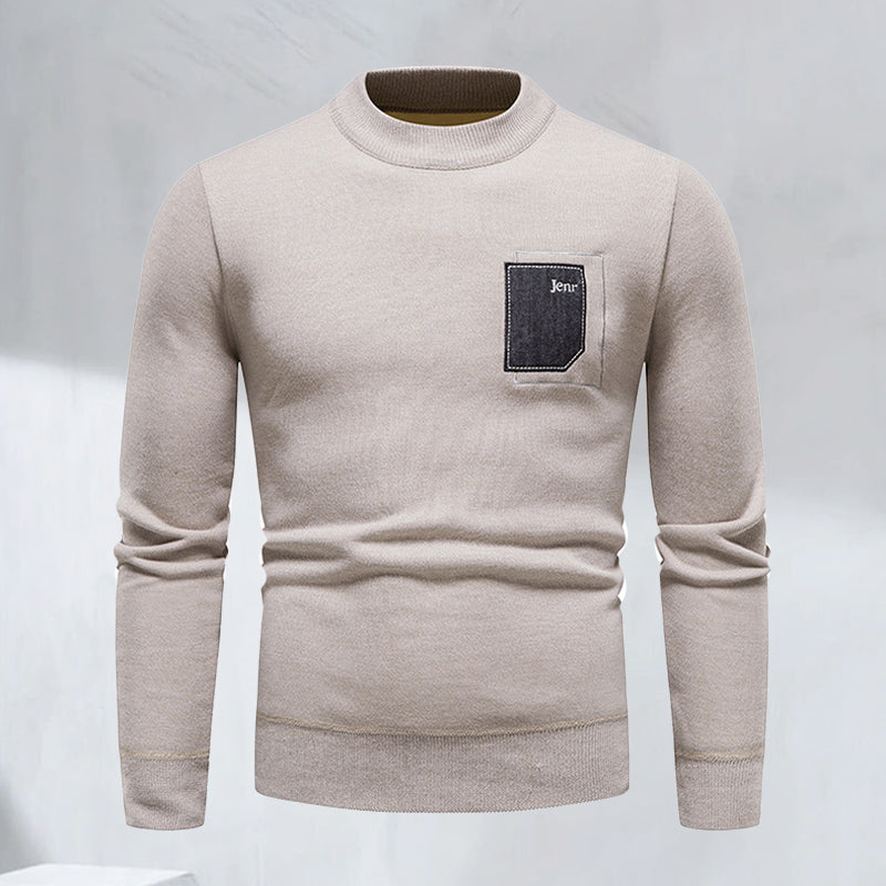 Modischer Lässiger Strickpullover mit Rundhalsausschnitt