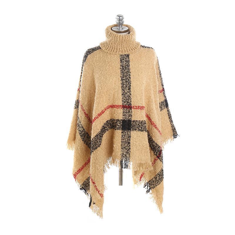 Plaid Cape Pullover