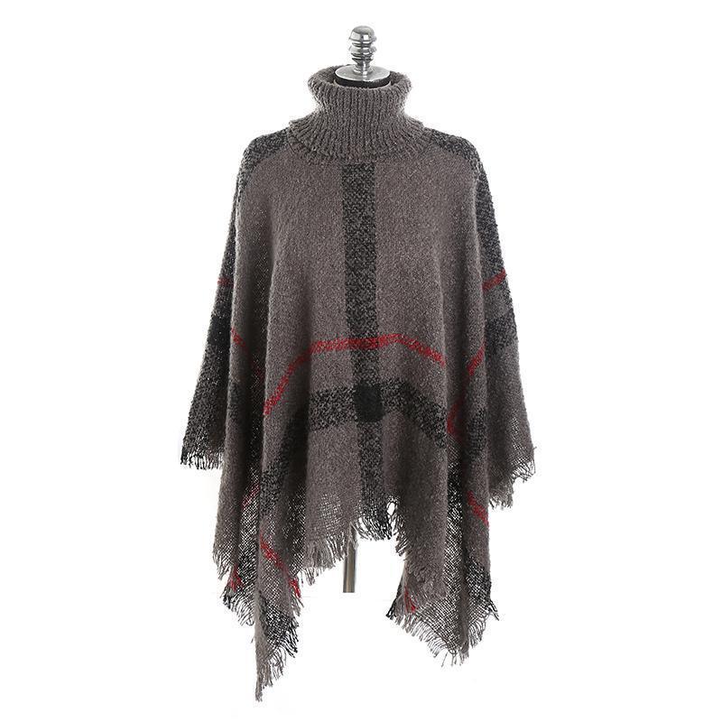 Plaid Cape Pullover