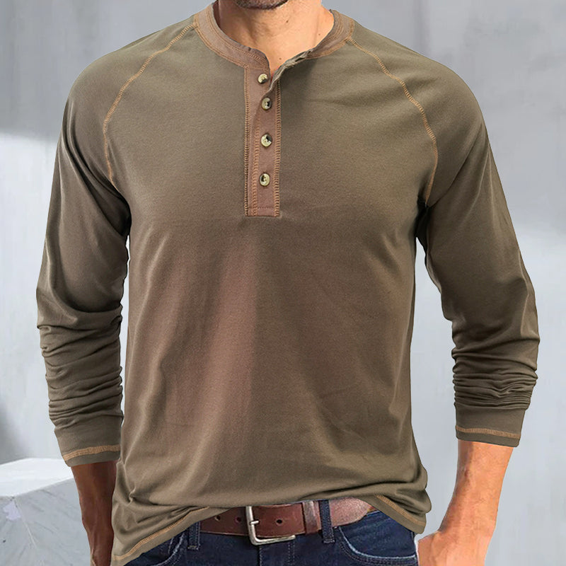 Langärmeliges Sportssweatshirt mit Brustknopfe Langarmpolo