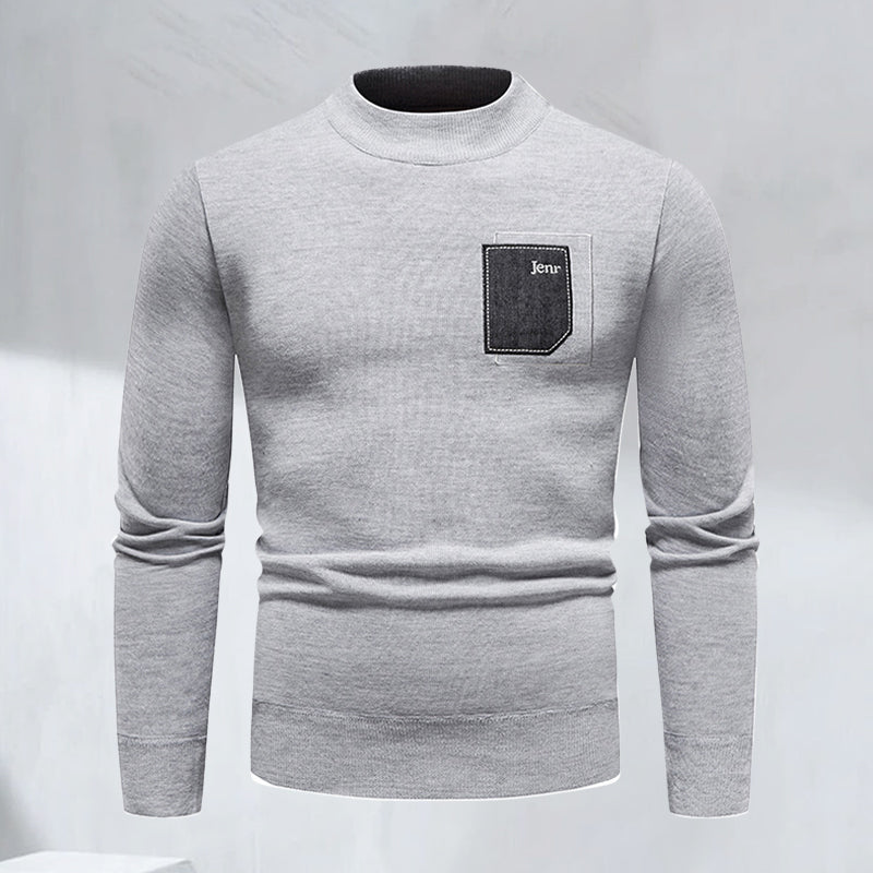 Modischer Lässiger Strickpullover mit Rundhalsausschnitt