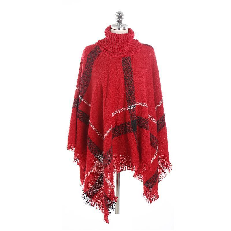 Plaid Cape Pullover