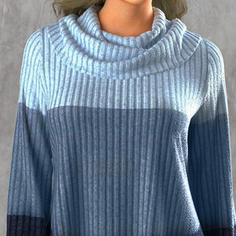 Lockerer Pullover mit Farbeblock-Print