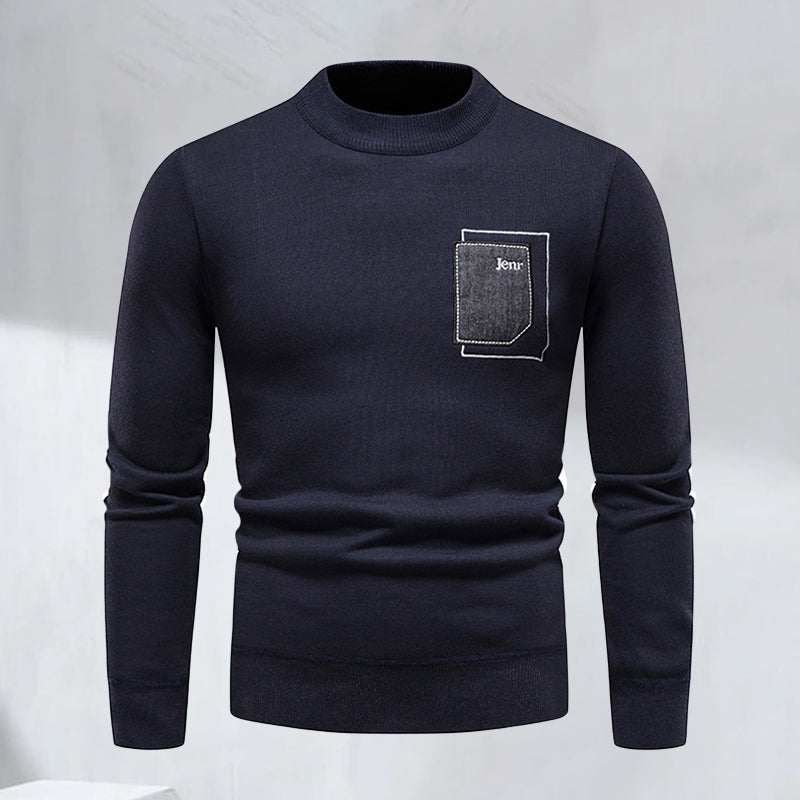 Modischer Lässiger Strickpullover mit Rundhalsausschnitt