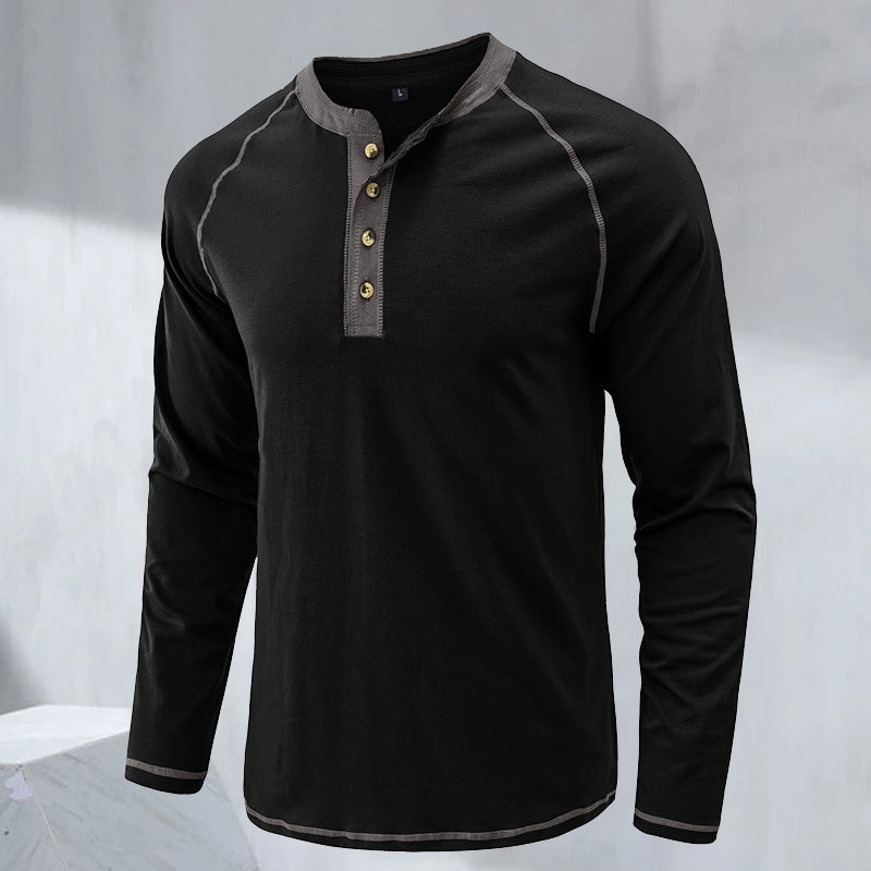 Langärmeliges Sportssweatshirt mit Brustknopfe Langarmpolo