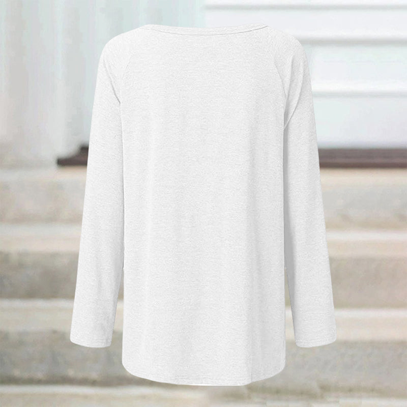 Langärmliges Übergroßes T-Shirt mit Rundhalsausschnitt