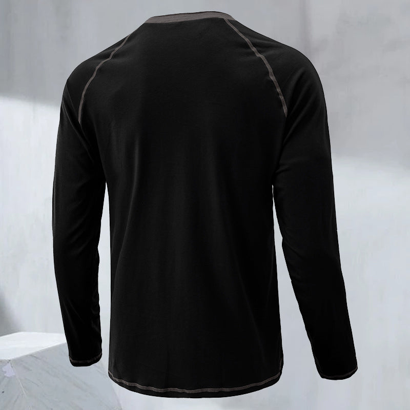 Langärmeliges Sportssweatshirt mit Brustknopfe Langarmpolo