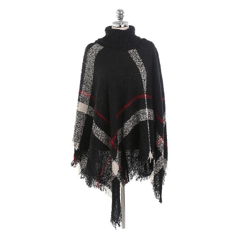 Plaid Cape Pullover