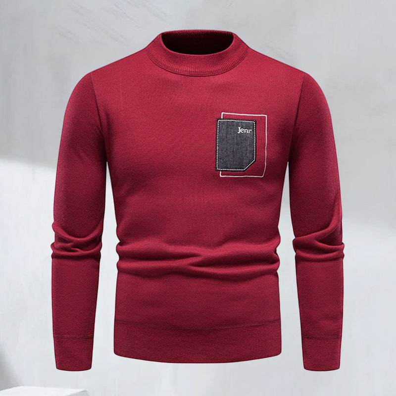 Modischer Lässiger Strickpullover mit Rundhalsausschnitt