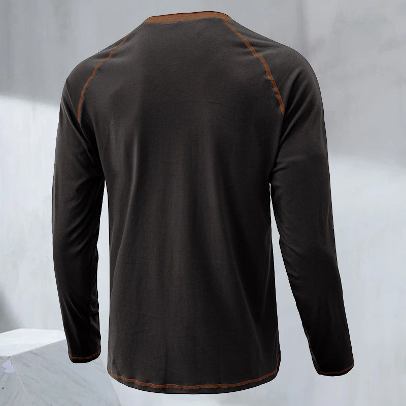 Langärmeliges Sportssweatshirt mit Brustknopfe Langarmpolo
