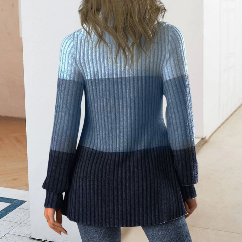 Lockerer Pullover mit Farbeblock-Print