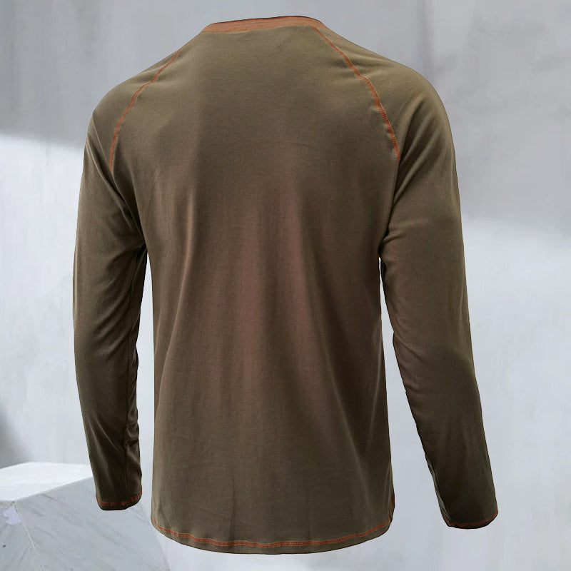 Langärmeliges Sportssweatshirt mit Brustknopfe Langarmpolo