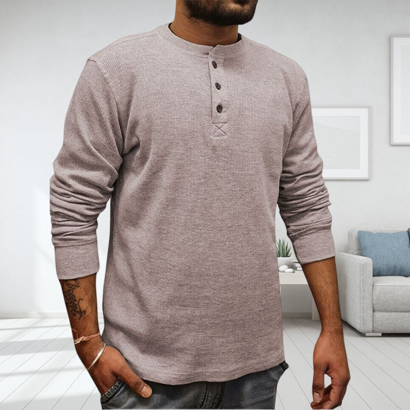 Einfarbiges T-Shirt Unterhemd Langarmpolo