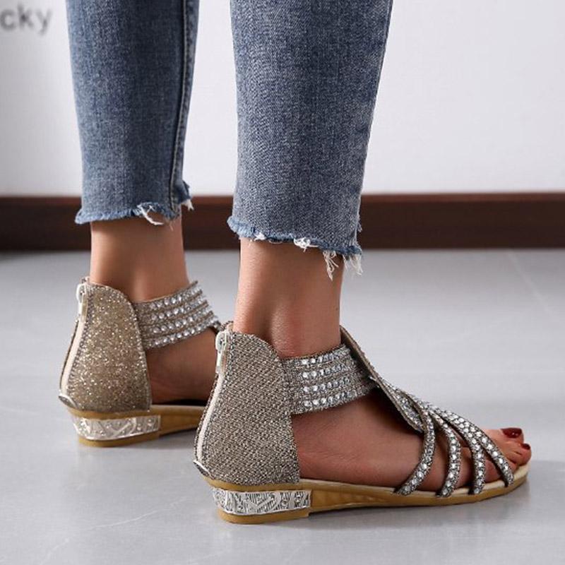 Frau Sommer Strass Sandalen