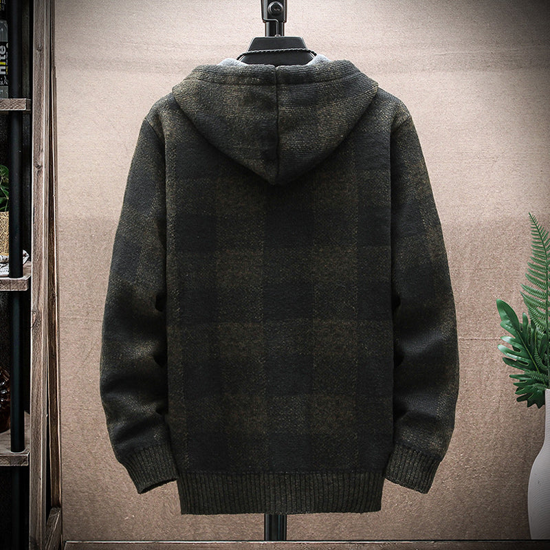 Kapuzenjacke mit Karodruck