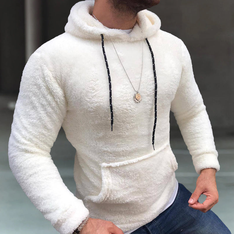 Doppelseitiges Samt-Kapuzensweatshirt