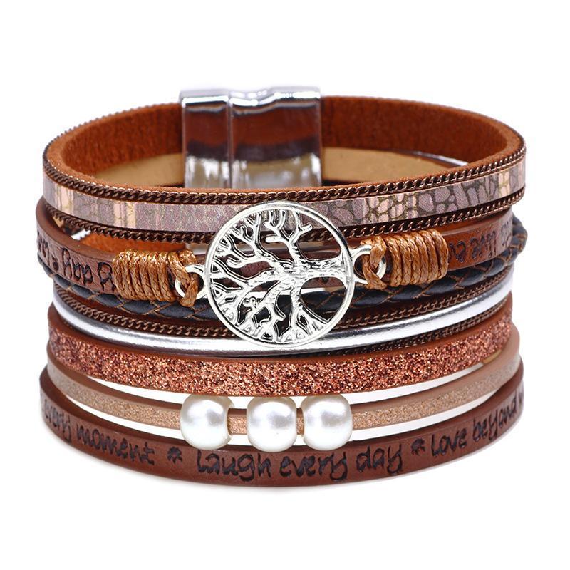 Baum des Lebens Multi-Ring-Armband mit Perlen