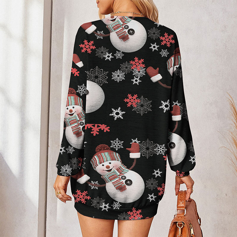 Weihnachten Knopf-Cardigan-Jacke