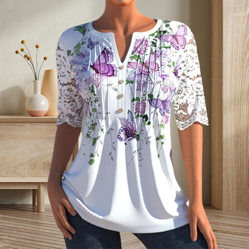 Elegante Bluse mit Print