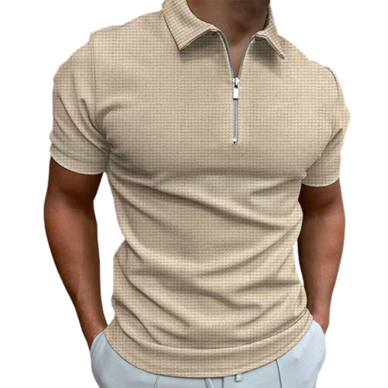 Einfarbiges Sommer-T-Shirt mit Reißverschluss