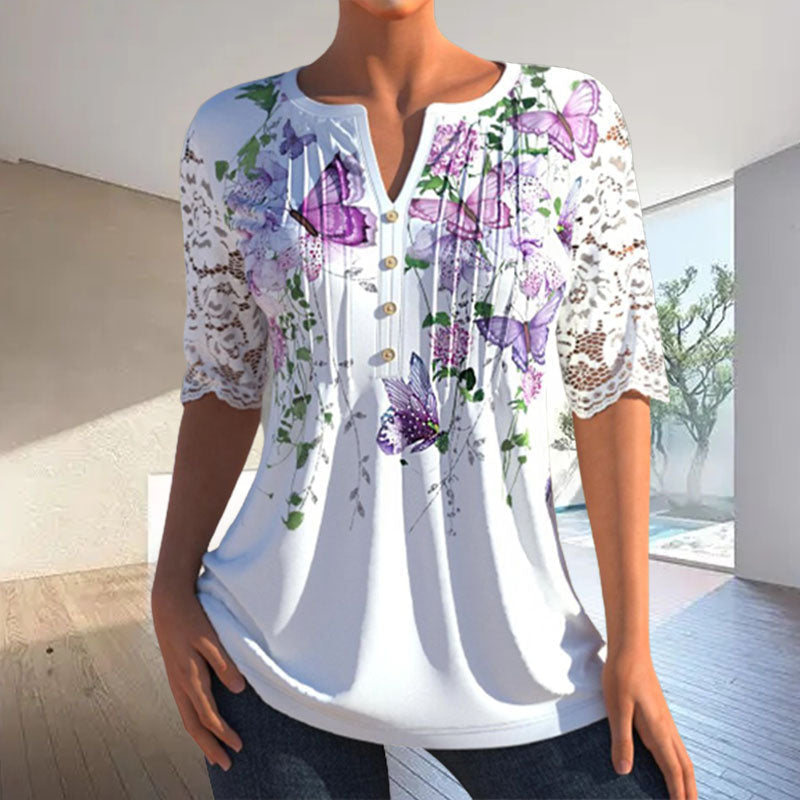 Elegante Bluse mit Print