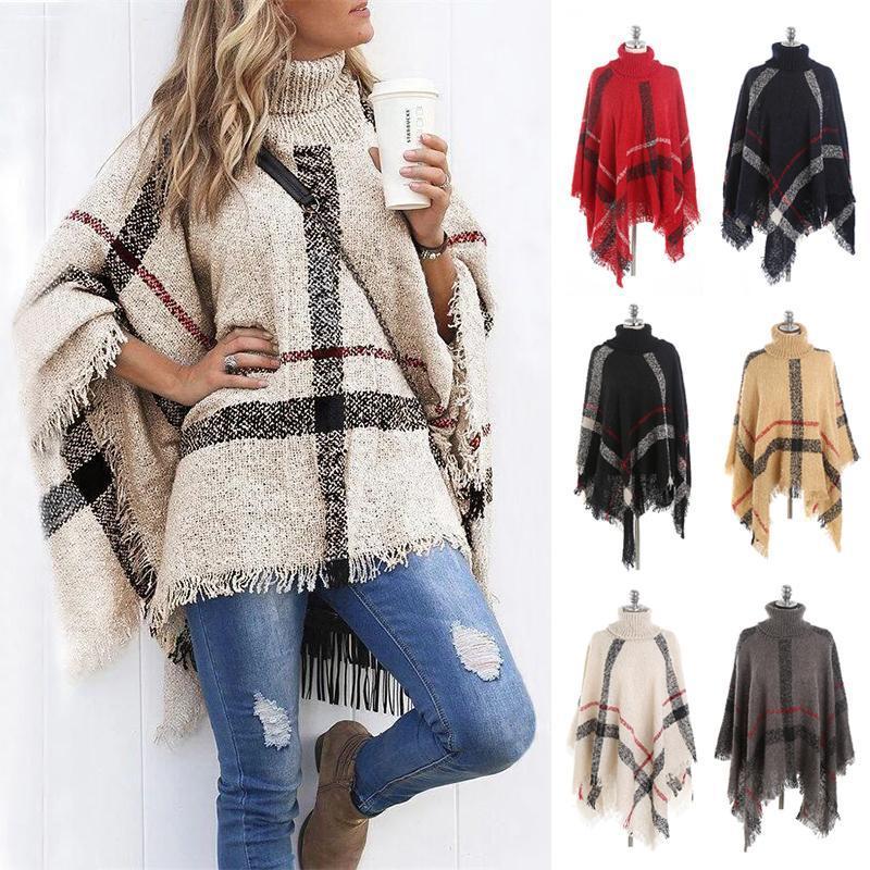 Plaid Cape Pullover