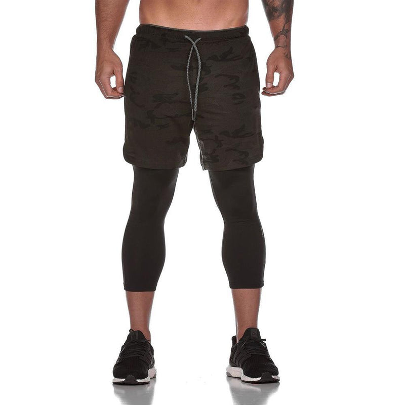 2-in-1-Fitness-Turnhose mit sicherer Tasche ( Shorts & Verkürzte Hose)