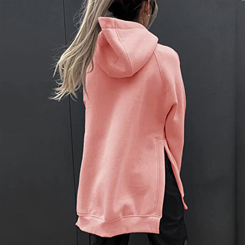 Langarm-Fleece-Sweatshirt mit Kapuze für Damen