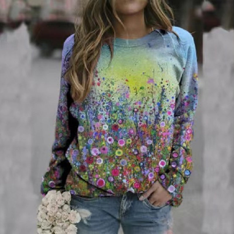 Mehrfarbiges Sweatshirt mit Blumenmuster
