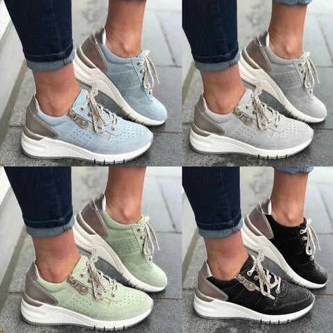 Einfarbige Atmungsaktive Turnschuhe Mit Dicker Sohle