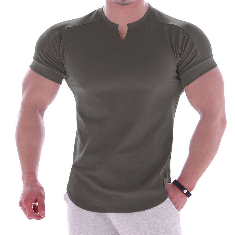 Kurzärmliges Einfarbiges Sportliches T-Shirt für Herren