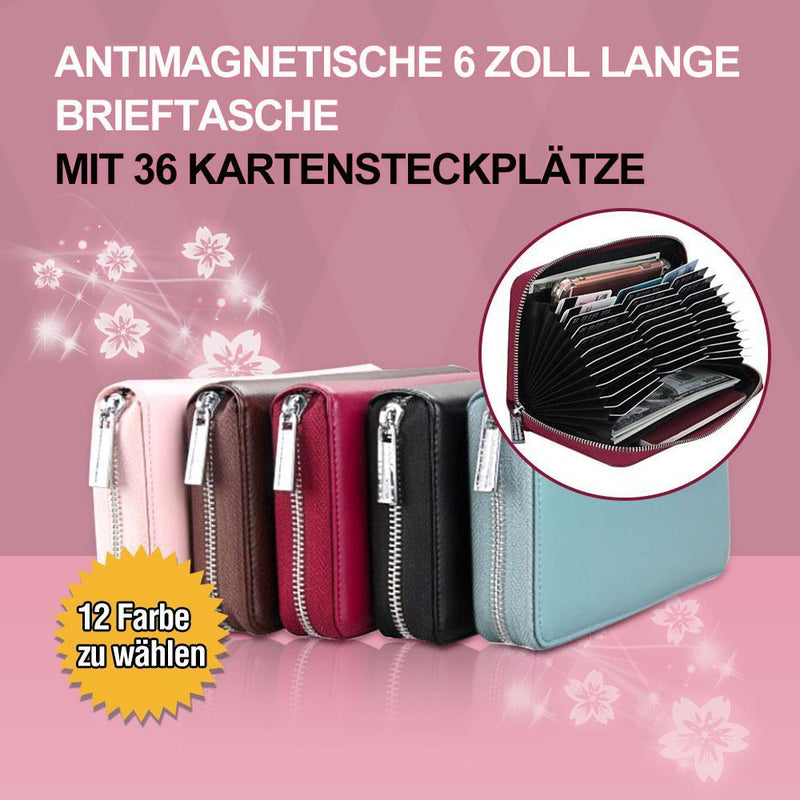 Antimagnetische 6 Zoll lange Brieftasche mit 36 Kartensteckplätze