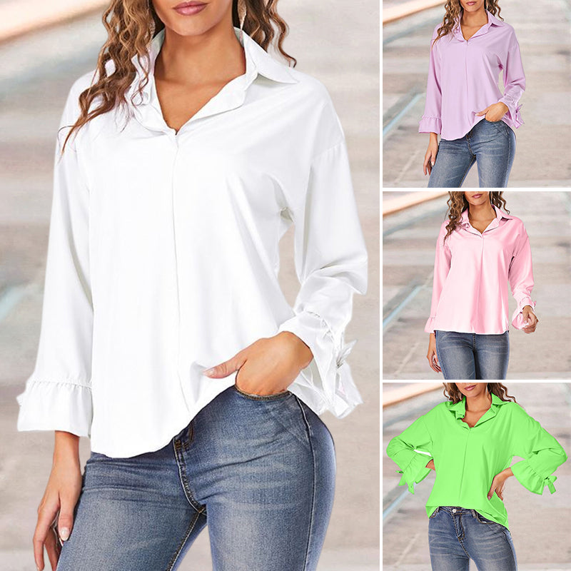 Lockere Bluse mit ausgestellten Ärmeln